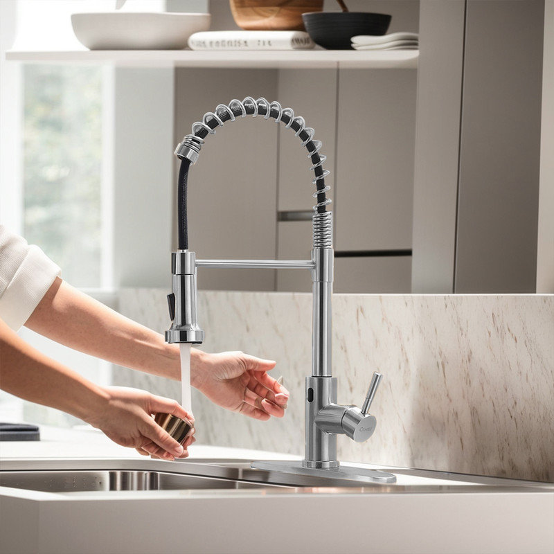 Casa Eclat Pull Down Kitchen Faucet, Brushed Nickel