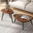Wood Nesting Coffee Table Set of 2,Sofa Table With Variable Shape Combinations For Living Room, Lounge Area, or Office.-564787179