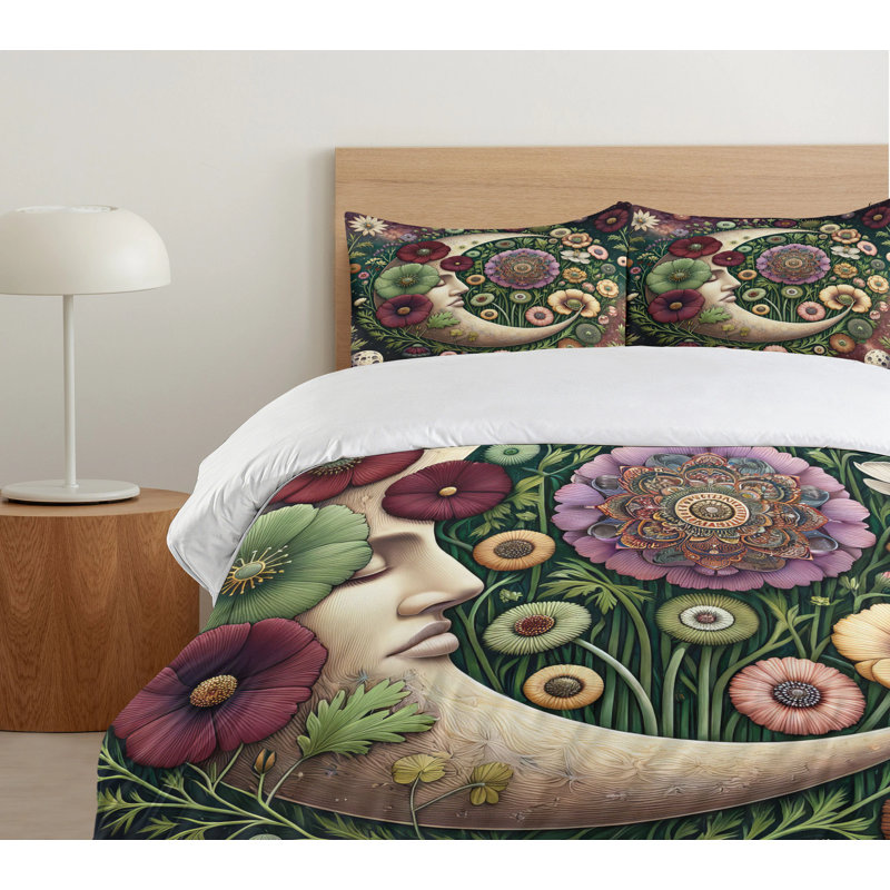 Moon Duvet Cover, California King Duvet Cover + 2 Standard Shams