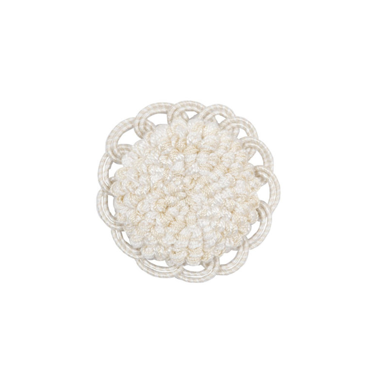 Le Coeur Passementerie Rosette Fabric, Cream