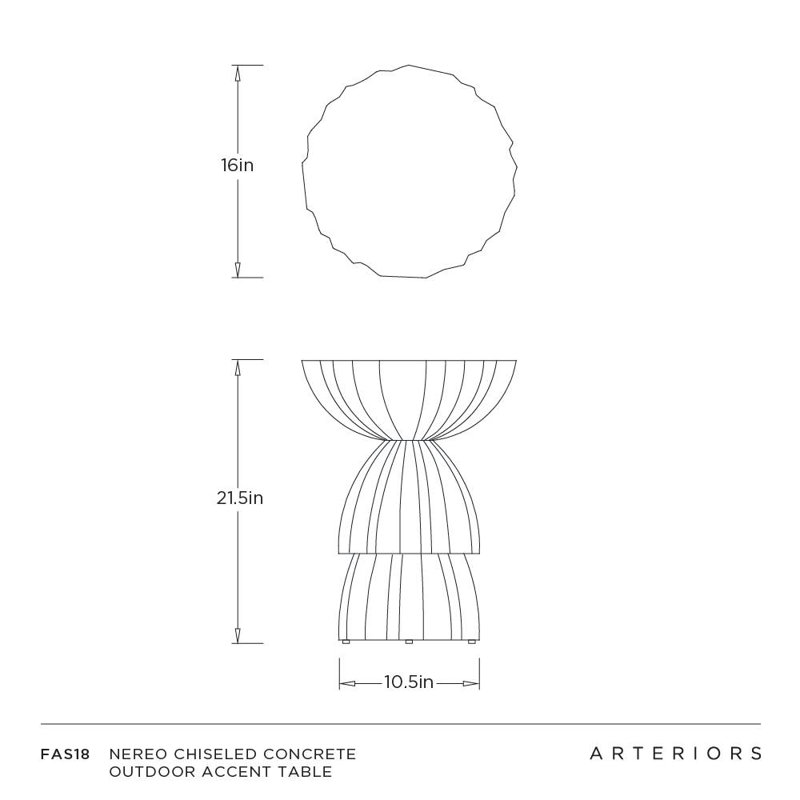 Nereo Chiseled Concrete Outdoor Accent Table