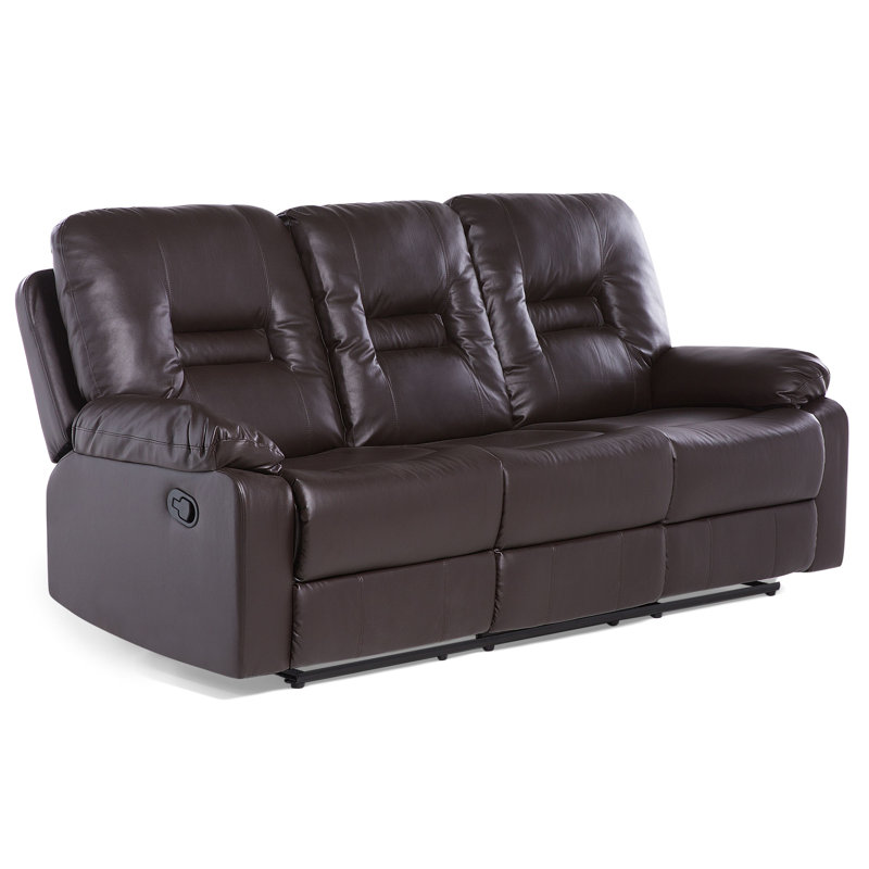 Faux Leather Reclining Sofa, Brown