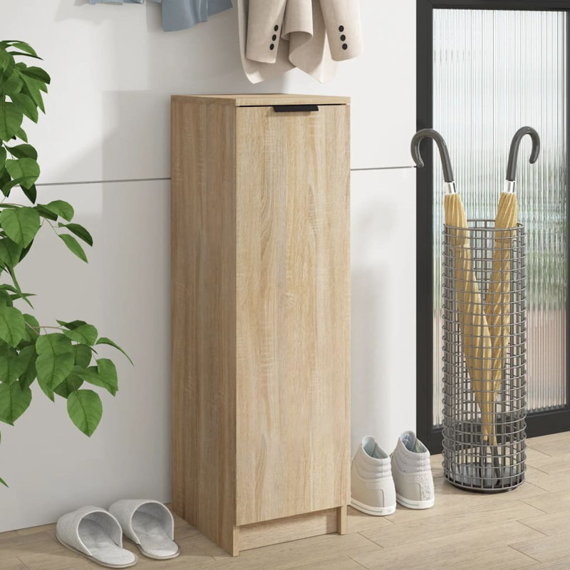 vidaXL Shoe Cabinet with Shelf with Storage with Door Engineered Wood Unit, Sonoma Oak