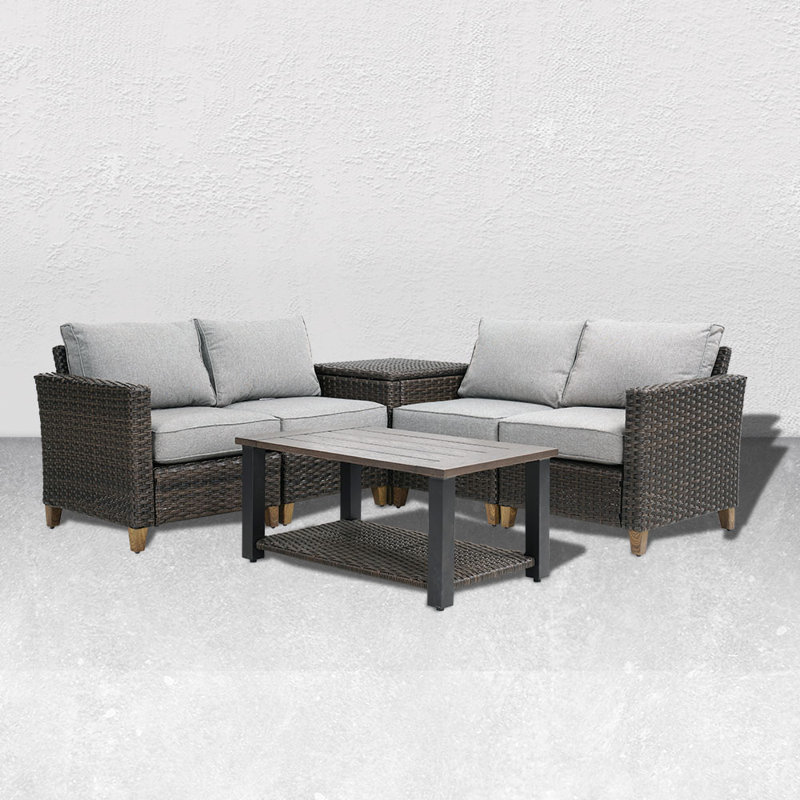 Fakhiri 4 - Person Patio Conversation Set with Cushions