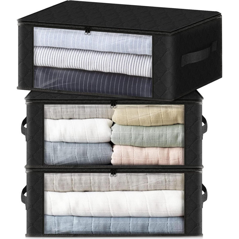 Ebern Designs Fabric Storage Bag, Black
