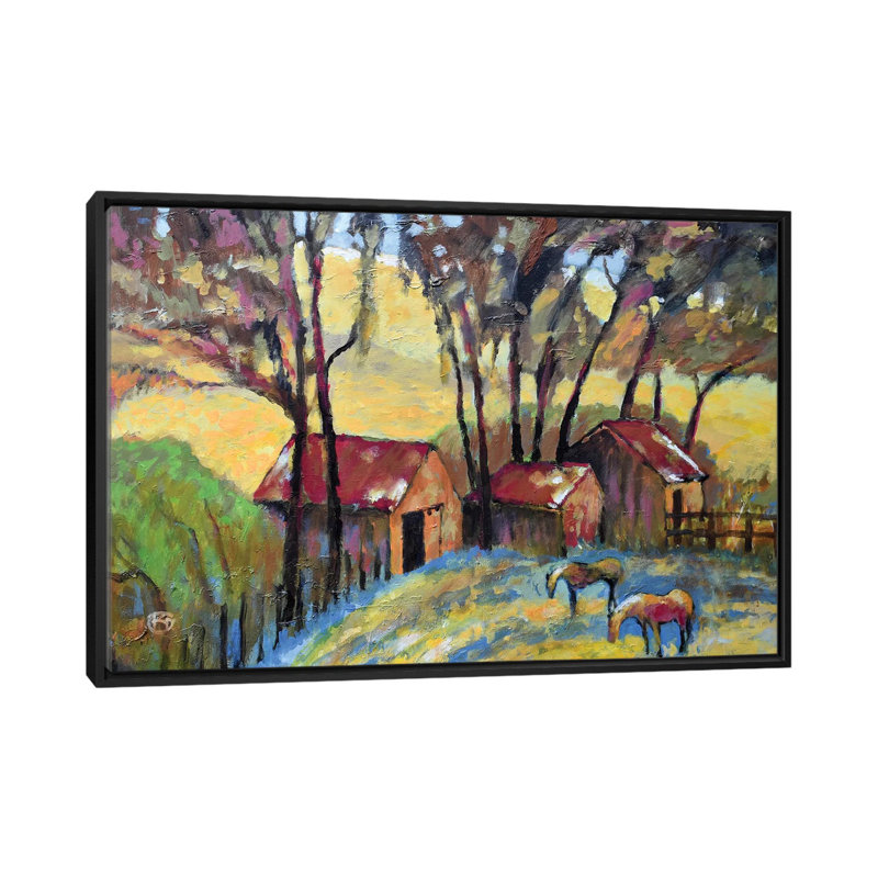 «Old Ranch», reproduction sur toile, H 18 po x l 26 po x P 1,5 po, Toile avec cadre noir, Pas de tapis