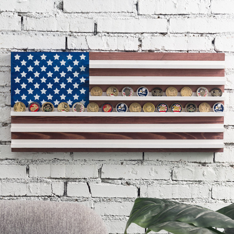 Wall American Challenge Coin Holder Display Case