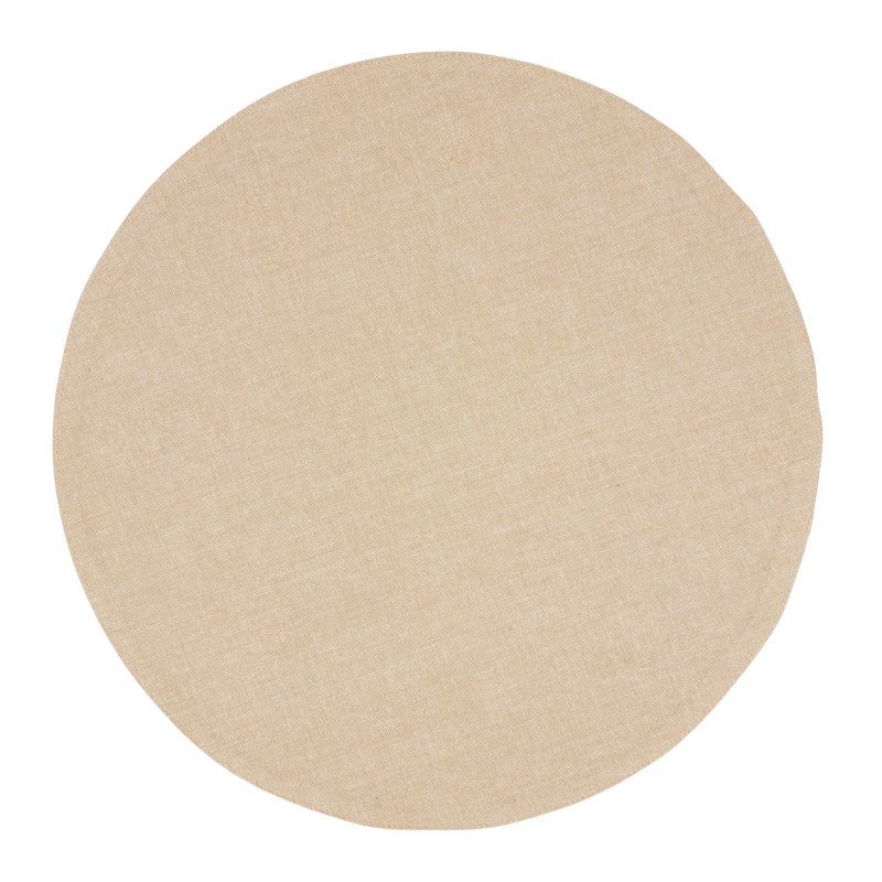 Natural Cotton Round Embroidered Snowflakes Placemats, Set of 4