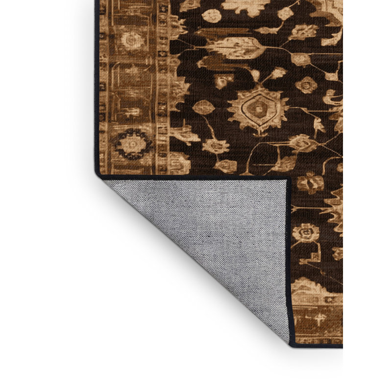 Tapis noir surteint lavable à la machine, Rond 6 pi