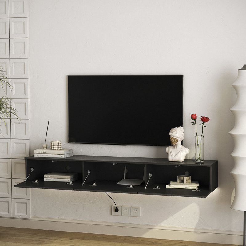 Viola 66.9''  Floating TV Stand, Black