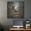  «German Shepherd Yoga Cobra Pose» par Rich Monet, art mural en métal, 36 po x 36 po