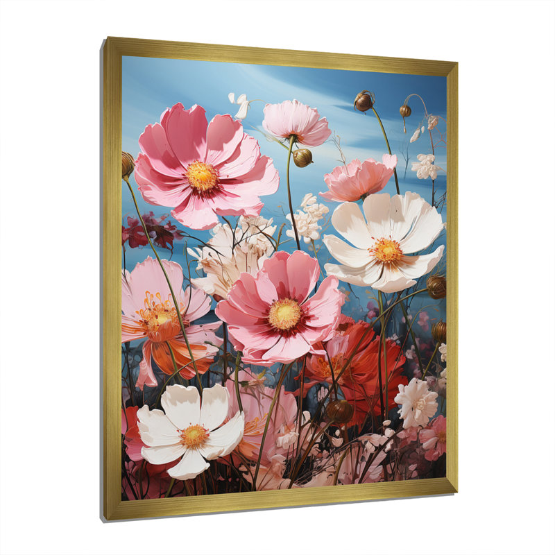 Lovinia Meadow Cosmos Dreams, H 20 po x l 12 po x P 1 po, Encadrement doré