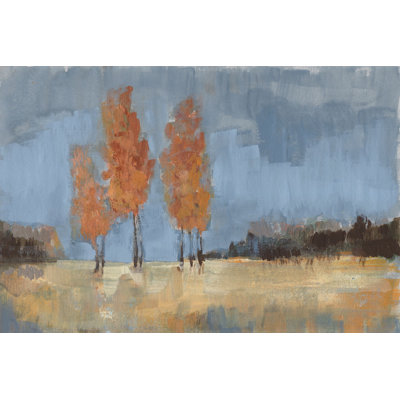 Burnt Sienna Treeline II by Jennifer Goldberger - Painting Print