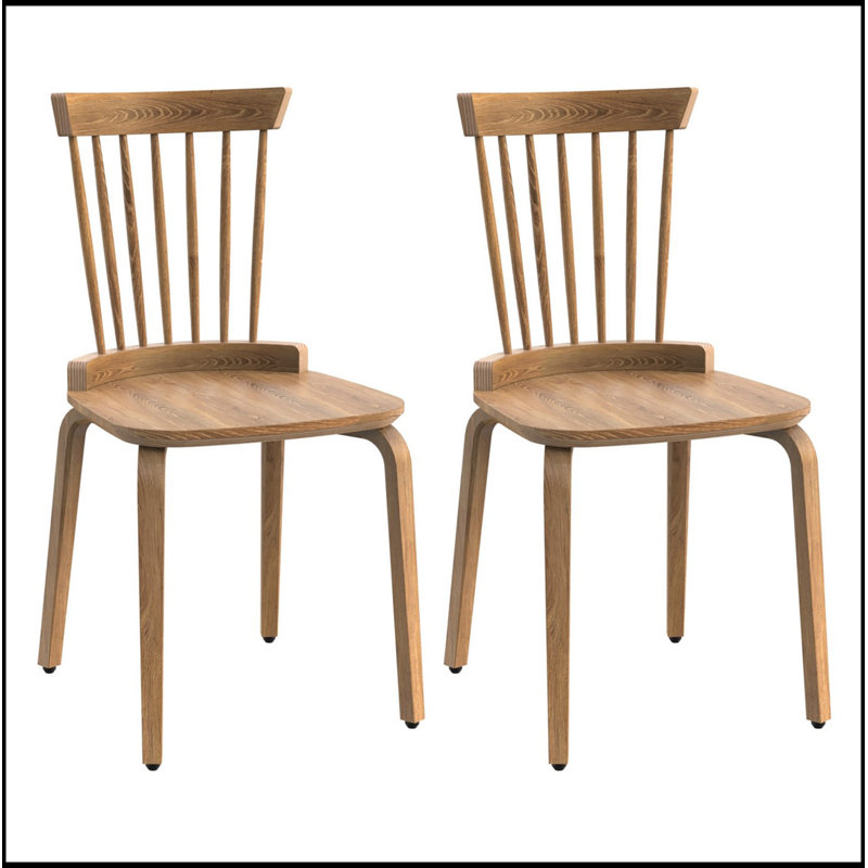 Chaise en bois massif avec dossier à lattes Windsor