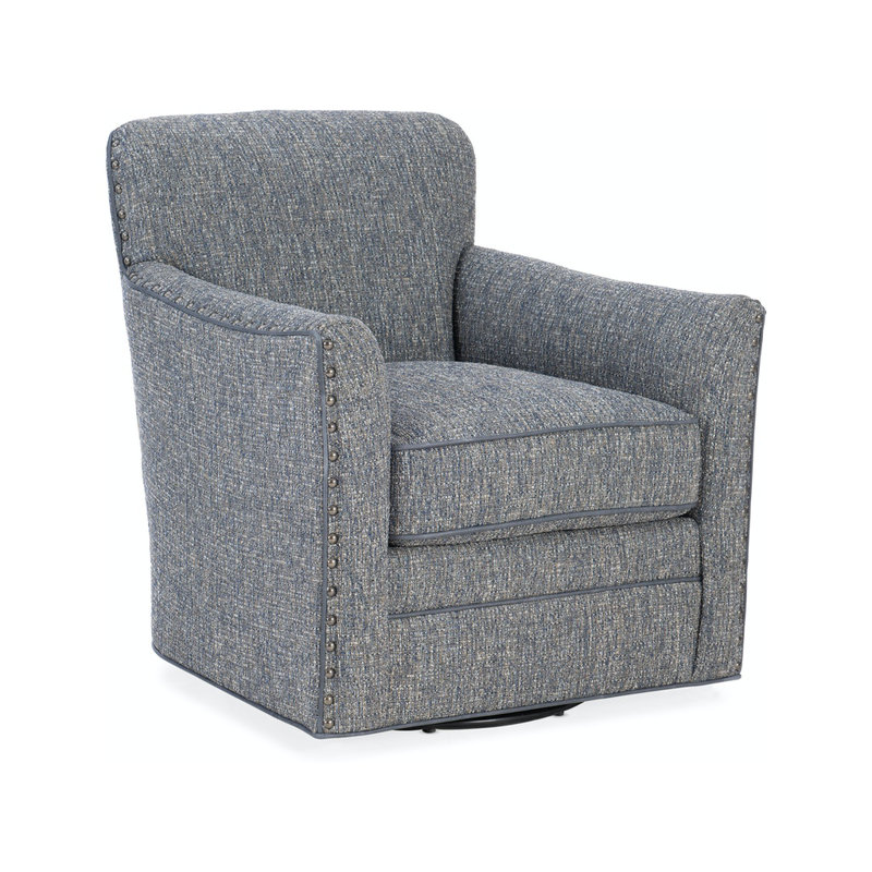 Luna Leather Swivel Armchair, Aline Light Gray Stonewash Genuine Leather, Swivel - Standard, Natural