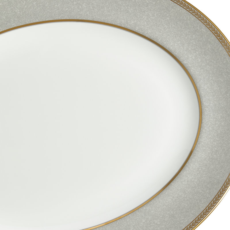 Renaissance Grey Oval Platter 13.75"