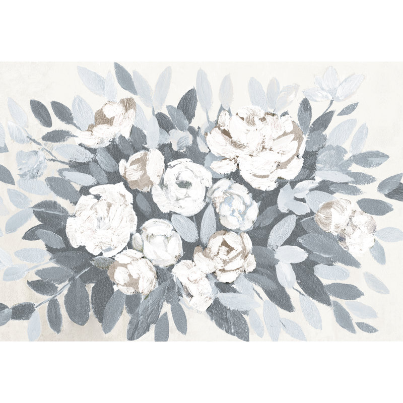 Fleurs neutres sur toile, H 8 po x l 12 po