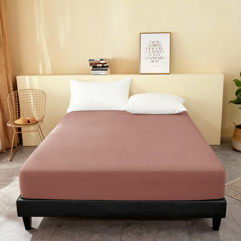 Super Soft Microfiber Fitted Sheet – 25cm Deep Pocket, Brushed Finish, Peach, Super King (6')