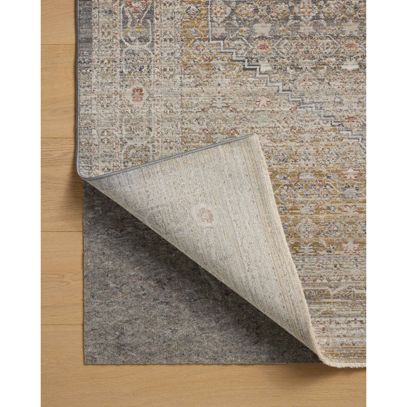 Chris Loves Julia x Loloi Ida Stone / Gold Area Rug, Rectangle 3'6" x 5'6"
