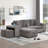 104.5" L-shape Sectional With Sleeper Function, Storage Chaise And 2 Stools, Charcoal Living Space Reversible Bed & Comfy Linen Fabric,