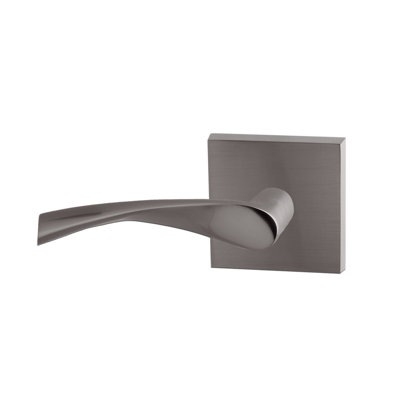 Levier de passage Bravura 935-7 Meridian sur rosette carrée contemporaine en nickel satiné - droite