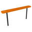 Banc rouge texturé, extensible, 1,83 m, sans dossier, à encastrer dans le sol-1435247948-1435248055