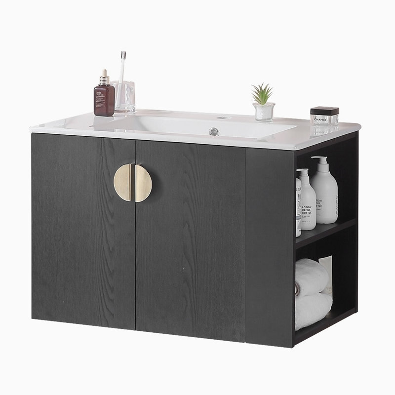 Meuble-lavabo simple avec plateau Anadia 29,90, Noir