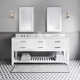 Cronin 72" Carrara White Marble Countertop Bath Vanity with Mirror