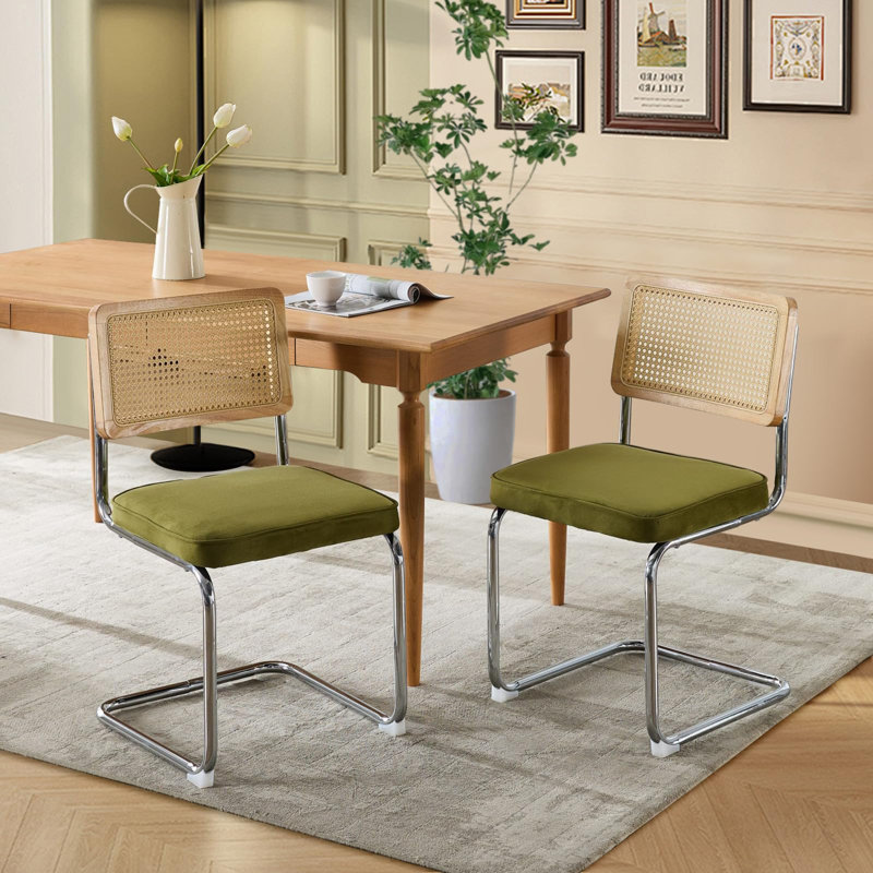 Chaise d'appoint rembourrée en velours et en tissu Teddy, Velvet Olive Green, Argent argent