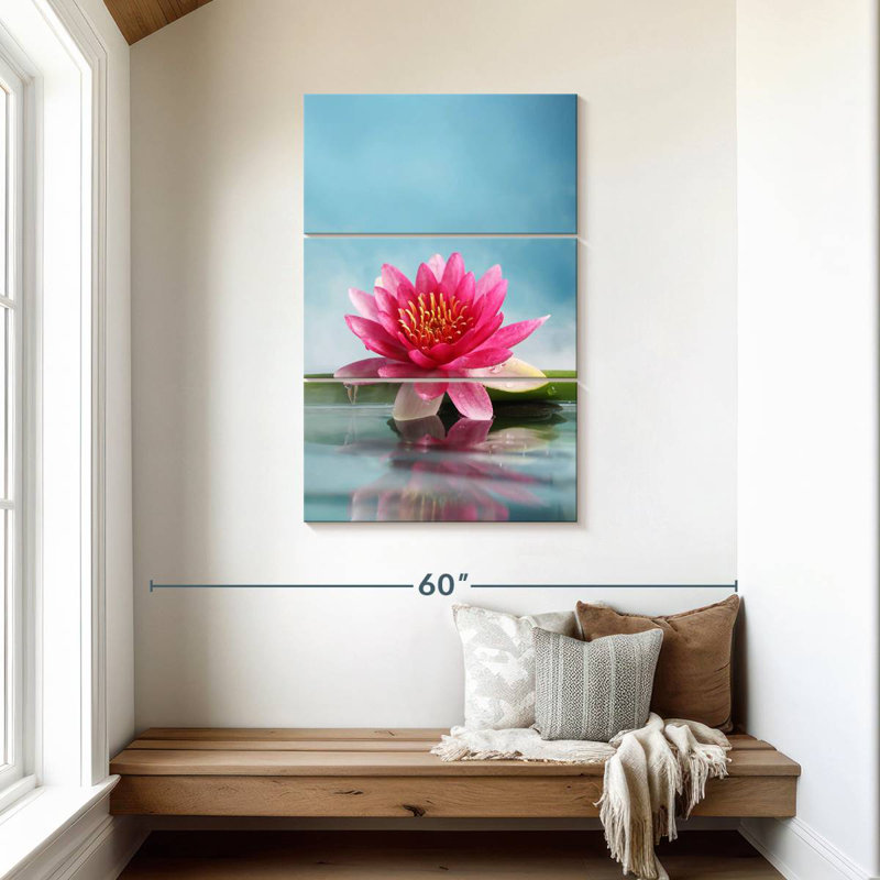 Kerrick Pink Lily And Bamboo, 45" H x 28" W