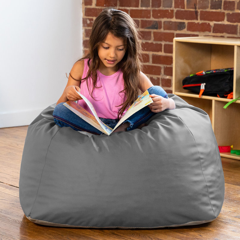 Fauteuil à billes pour enfant Jaxx Gumdrop Jr., H 24 po x l 28 po x P 28 po, Vinyl gris anthracite