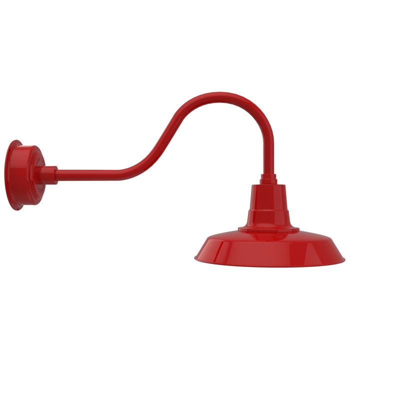 Luminaire de grange d'extérieur à 1 ampoule DEL Haleigh, Rouge cerise, H 16,78 po x l 14 po x P 30,75 po