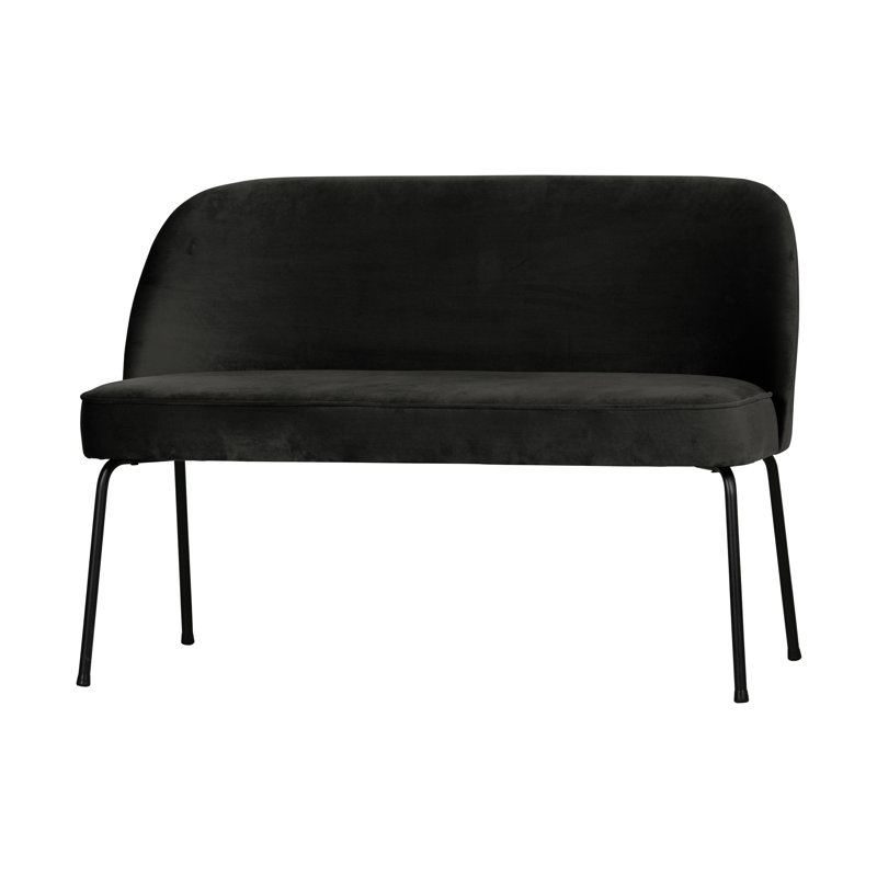 Velvet Upholstered Bench, Black