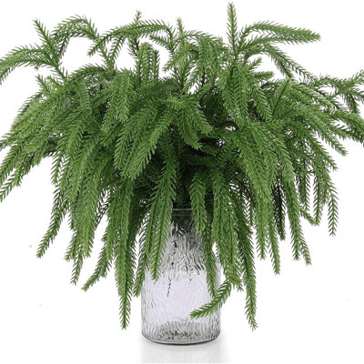 50 pièces de pin Norfolk, branches de Noël artificielles pour le bricolage, fausses branches de pin pour la décoration intérieure et extérieure de Noël (50)