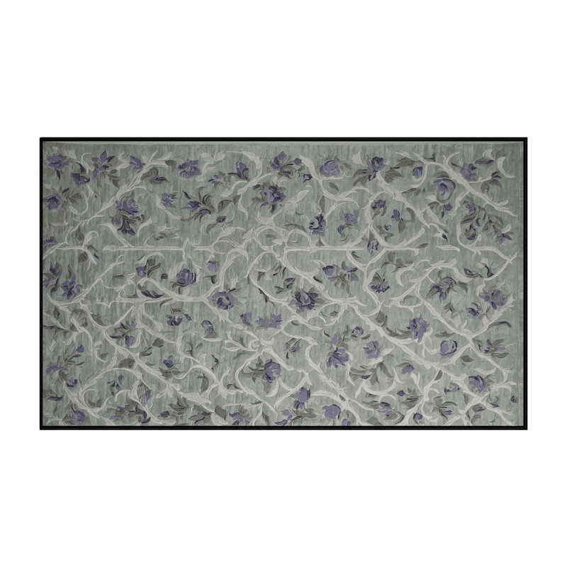 Machine Washable Gray Area Rug, Rectangle 2' x 3'