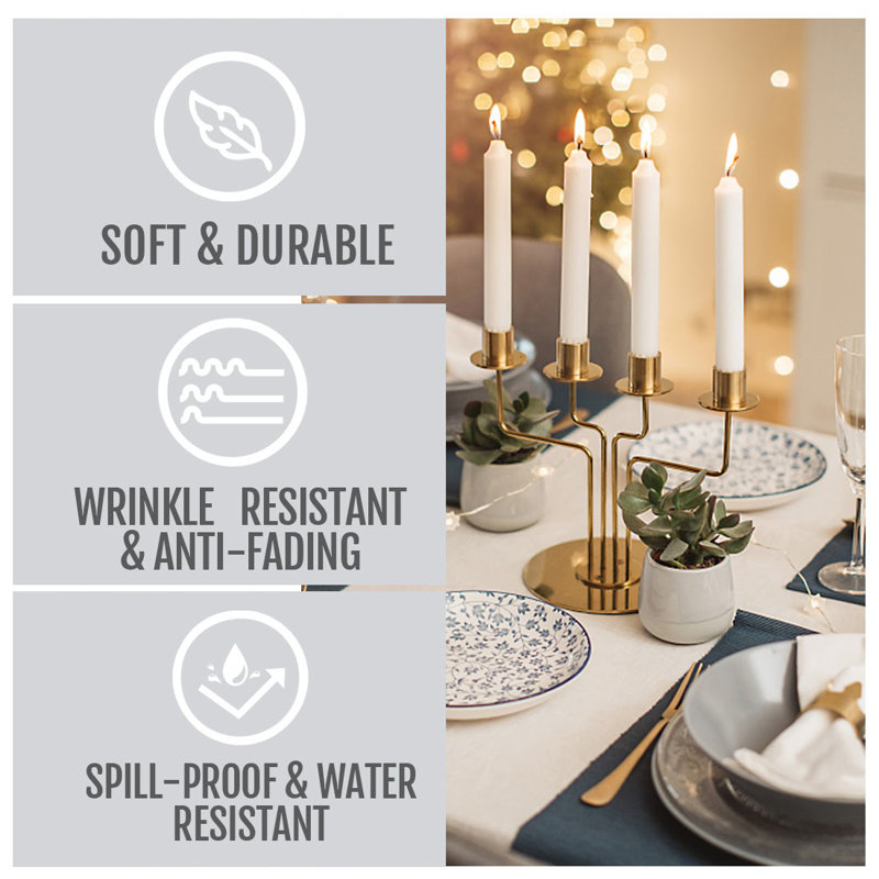 Absher Stain Resistant Tablecloth, 118" L x 57" W, Greige