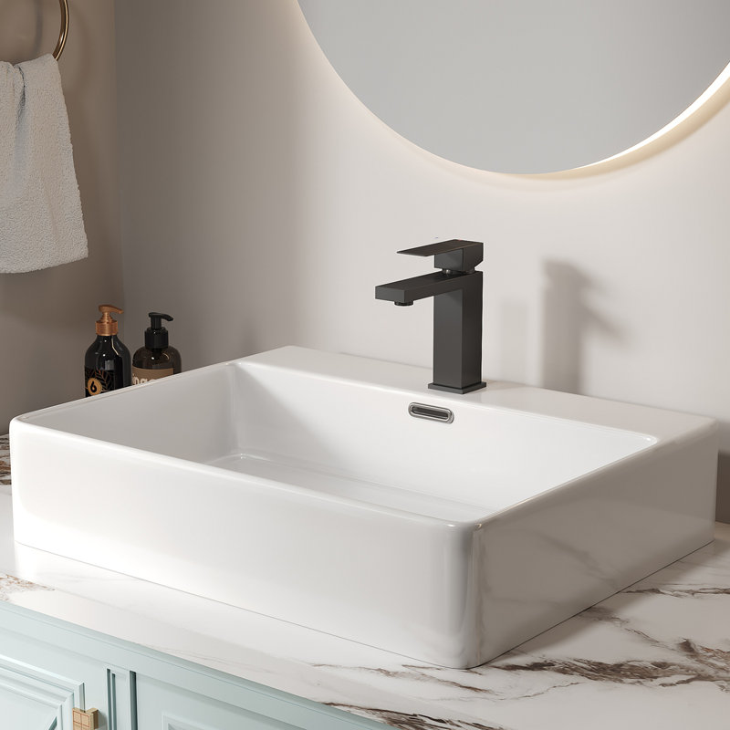 Robinet d'évier de salle de bain à poignée simple 7,11 "certifié CUPC, Noir mat