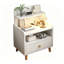 Table de chevet compacte et moderne blanche, 15 × 13 × 27 pouces, table de chevet à plusieurs niveaux avec tiroir et étagères de rangement ouvertes, table d'appoint peu encombrante pour les petites chambres