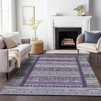 Machine Washable Indoor/Outdoor Meredith ACN2160 Striped Rug
