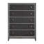 Meuble de chambre à coucher moderne de style classique avec 1 tiroir et 5 tiroirs en similicuir gris