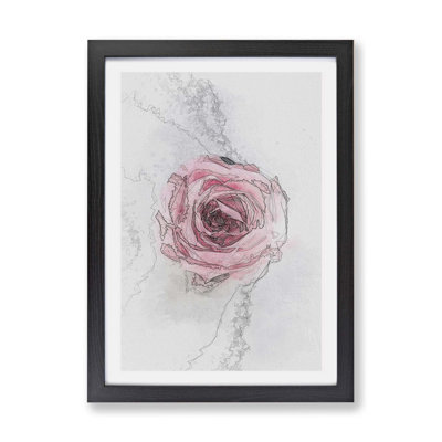 Lone Pink Rose - Single Picture Frame Painting