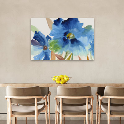 Plantes, fleurs, abstrait, art floral indigo