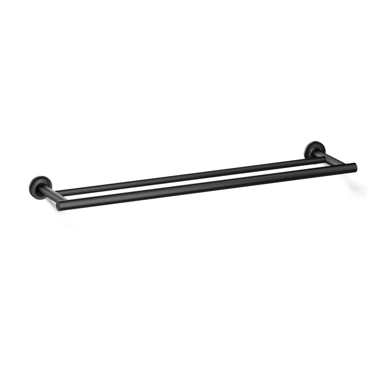 Purist Double 24" Wall Mounted Towel Bar, Matte Black