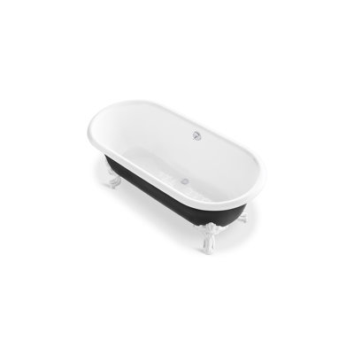 Circe™ Claw Foot Freestanding Bathtub with Black Exterior