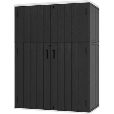 Remise de rangement extérieure imperméable, remise en résine extérieure avec plancher, armoire de rangement extérieure