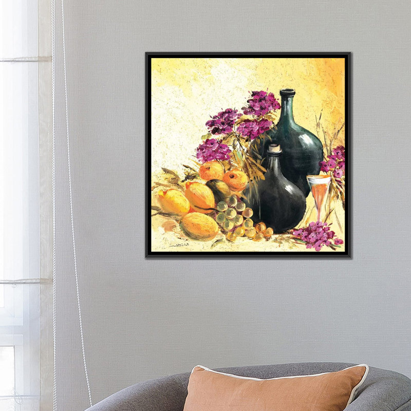 « citron still life », impression sur toile, H 18 po x l 18 po x P 1,5 po, Toile avec cadre noir, Pas de tapis