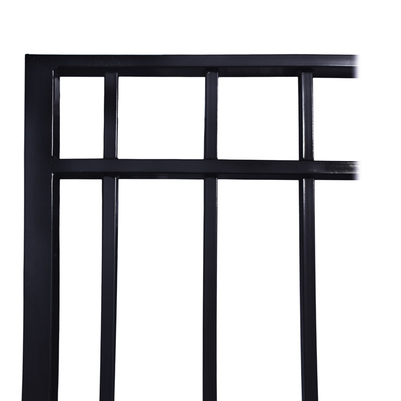 Madrid Style Black Steel Single Swing Driveway Gate 12 x 6 ft