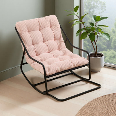 Outdoor Rocking Chair, Comfy Cushion, With Soft Thick Cushion,For Living Room, Bedroom, Reading Room