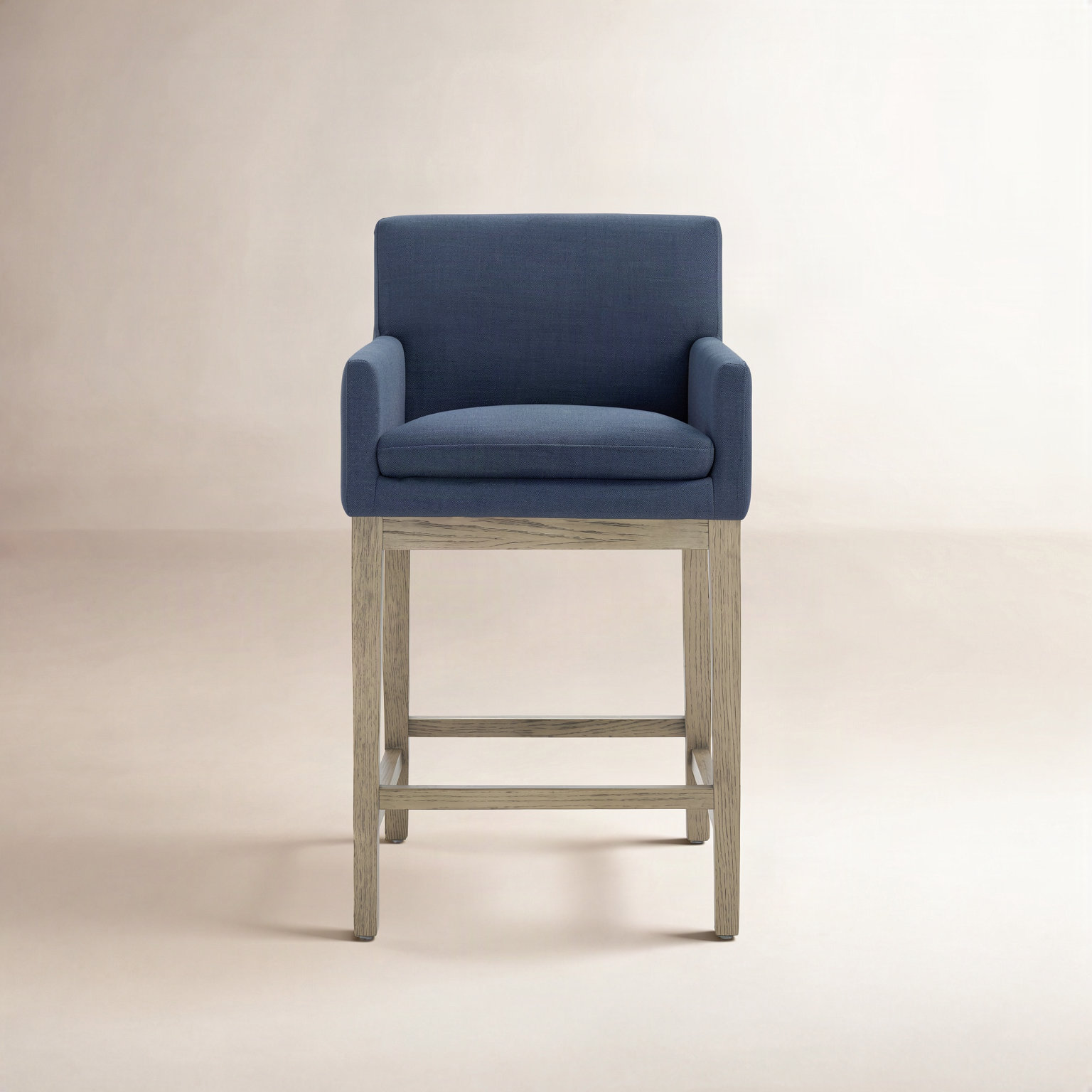 Bethea 26" Bar Stool, Effie Indigo Performance Linen