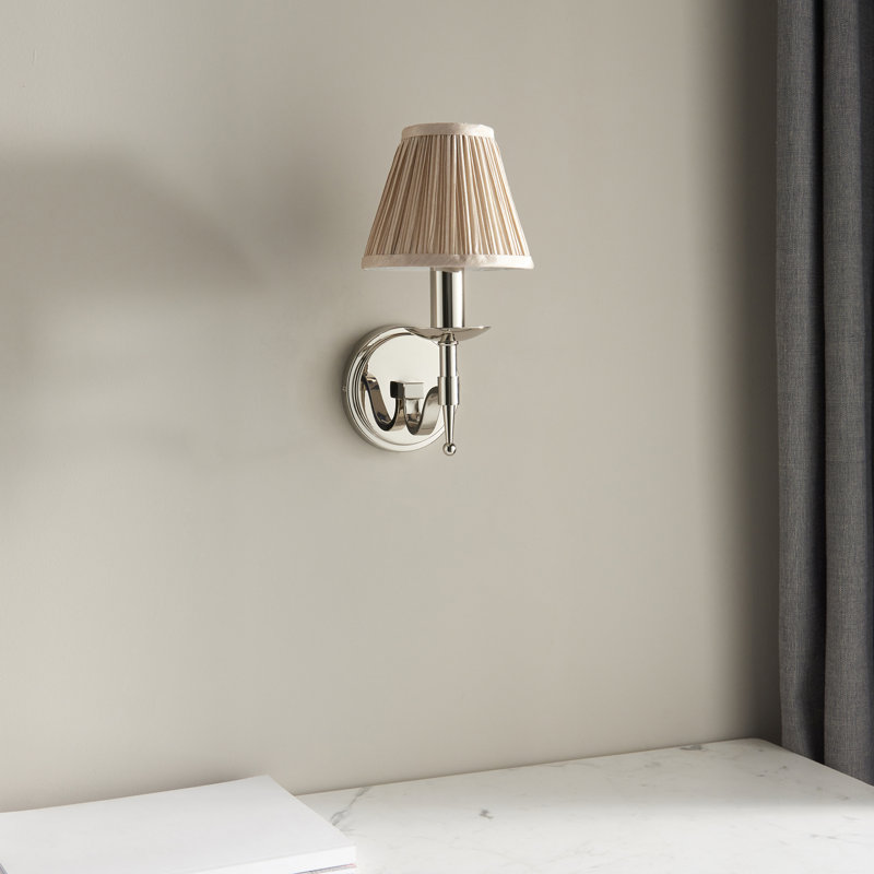 Emperador Candle Wall Light, Antique Brass, Beige
